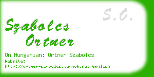 szabolcs ortner business card